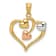 14k Yellow Gold and 14k Rose Gold with Rhodium over 14k Yellow Gold
Polished Hearts Pendant