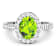1.99ctw Green Peridot and Diamond 14K White Gold Halo Ring