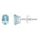 6x4mm Oval Aquamarine 14k White Gold Stud Earrings