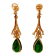 39.00 Ctw Emerald and 1.75 Ctw White Diamond Earring in 18K YG