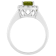 8x6mm Oval Peridot And White Topaz Accents Rhodium Over Sterling Silver
Halo Ring