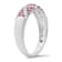 Pink And White Cubic Zirconia Rhodium Over Sterling Silver Ring 0.79ctw