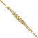 14K Yellow Gold Polished and Textured 3 Layer Fancy with 0.5-inch Ext. Bracelet