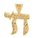 14k Yellow Gold Brushed and Diamond-Cut Filigree Chai Pendant