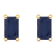 5x3mm Emerald Cut Sapphire 14k Yellow Gold Stud Earrings