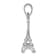 Rhodium Over 14k White Gold Solid Polished and Textured 3D Eiffel Tower Pendant