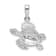 Rhodium Over Sterling Silver Polished Large Sea Turtle Pendant