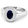 1.06ctw Blue Sapphire and Diamond 14K White Gold Halo Ring