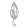 Sterling Silver Rhodium-plated Cubic Zirconia Leaf Pin