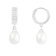 7.5-8mm White Cultured Freshwater Pearl Rhodium Over Sterling Silver Earrings