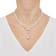 White Freshwater Pearl and White Sapphire Sterling Silver Lariat Necklace