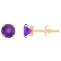 5mm Round Amethyst 10k Yellow Gold Stud Earrings