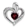 Rhodium Over 14k White Gold Garnet and Diamond Heart Pendant