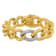 18K Yellow Gold with White Rhodium Diamond Curb 7.75-inch Bracelet 0.70ctw