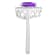 8x5mm Pear Shape Amethyst And White Topaz Accents Rhodium Over Sterling
Silver Halo Ring