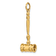 14k Yellow Gold Gavel Charm Pendant