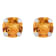 5mm Cushion Citrine Rhodium Over 10k White Gold Stud Earrings