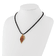 24k Yellow Gold and Iridescent Copper Dipped Double Evergreen Leaf Necklace