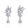 Marquise And Pear Shape CZ Cluster Drop Earrings In White Gold Over Brass