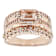 Morganite Rectangular Octagonal And White Zircon Ring In 18K Rose Gold
Over Sterling Silver 1.41ctw