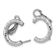 Rhodium Over 14k White Gold Polished and Textured U Shape Clip On and
Stud Earrings