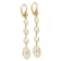 14K Yellow Gold Crystal and White Quartz Leverback Dangle Earrings