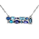 Blue Multi-Gemstone Bar Necklace In Sterling Silver 2.07ctw
