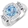 2.21ctw Blue Aquamarine and Diamond 14K White Gold Halo Ring