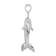 Rhodium Over Sterling Silver Polished 3D Jumping Dolphin Pendant