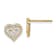 14k Yellow Gold Cubic Zirconia Heart Post Earrings