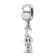 Rhodium Over Sterling Silver LogoArt Gamma Phi Beta Vertical Letters Bead