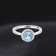 0.66ctw Aquamarine and Diamond 14K White Gold Ring