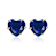 Sapphire Color CZ Heart-Shape Stud Earrings In 14K Gold Over Brass