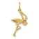 14k Yellow Gold Textured Solid Stork Charm Pendant