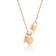 CZ Pave Heart Padlock And Key Charm Necklace In 14K Gold Over Sterling Silver