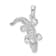 Rhodium Over Sterling Silver Polished 3D Alligator Pendant