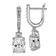 Rhodium Over Sterling Silver Fancy Cubic Zirconia Hinged Dangle Earrings