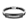 Mens Stainless Steel, Black Leather and Carbon Fiber Link Bracelet