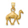 14k Yellow Gold Diamond-Cut and Brushed Camel Pendant