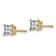 14K Yellow Gold 3/4ct. 4.0mm Princess D E F Pure Light Moissanite Earrings