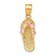 14K Yellow Gold 3D October Cubic Zirconia Birthstone Flip Flop Pendant