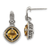 Sterling Silver Antiqued with 14K Accent Citrine Earrings