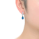 Sapphire Color CZ Drop Earrings In Sterling Silver