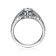 CZ Hexagonal Frame Solitaire Ring In Sterling Silver
