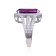 Cushion Cut Lab Created Purple Sapphire and White Topaz Accents Sterling
Silver Ring, 9.59ctw