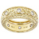 Filigree Design CZ Eternity Band Ring In 18K Gold Over Sterling Silver
