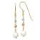 14K Tri-color Diamond-cut Freshwater Cultured Pearls Dangle Earrings