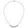 Rhodium Over Sterling Silver Polished and Grooved Cubic Zirconia Ovals Necklace