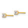 14K Yellow Gold 2.5mm Round Cubic Zirconia Basket Set Stud Earrings