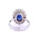 3.73 Ctw Blue Sapphire and 1.16 Ctw White Diamond Ring in 14K WG